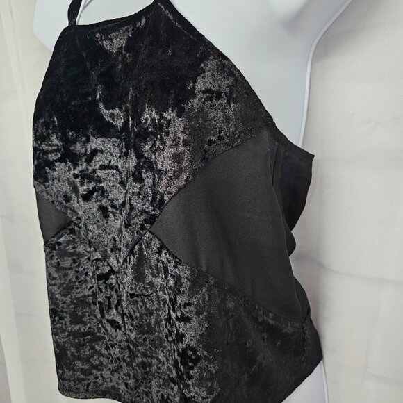 Tobi Black Velvet Sheer Tank Top Y2K Goth Boho Fairy Club Party S - Picture 6 of 12